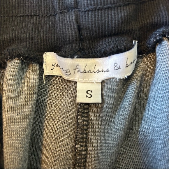 Young Fabulous & Broke Black Velour Joggers. Size Small. - Picture 12 of 13